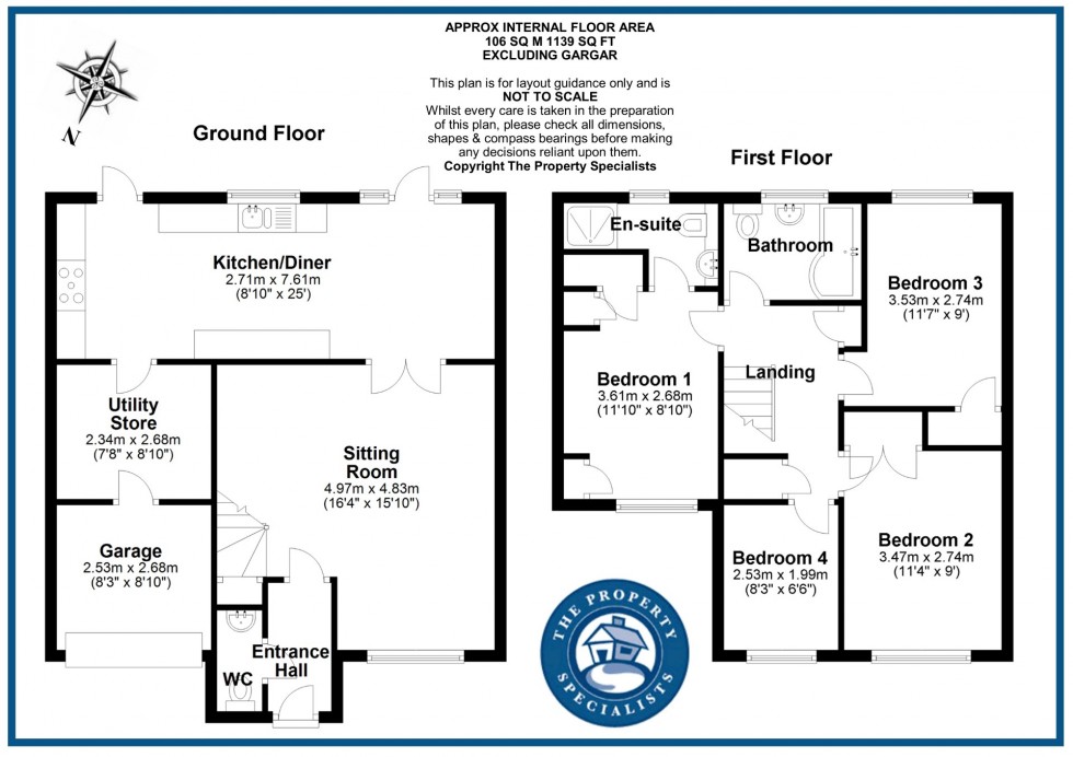 Floorplan for Needham Close, Billericay, Essex